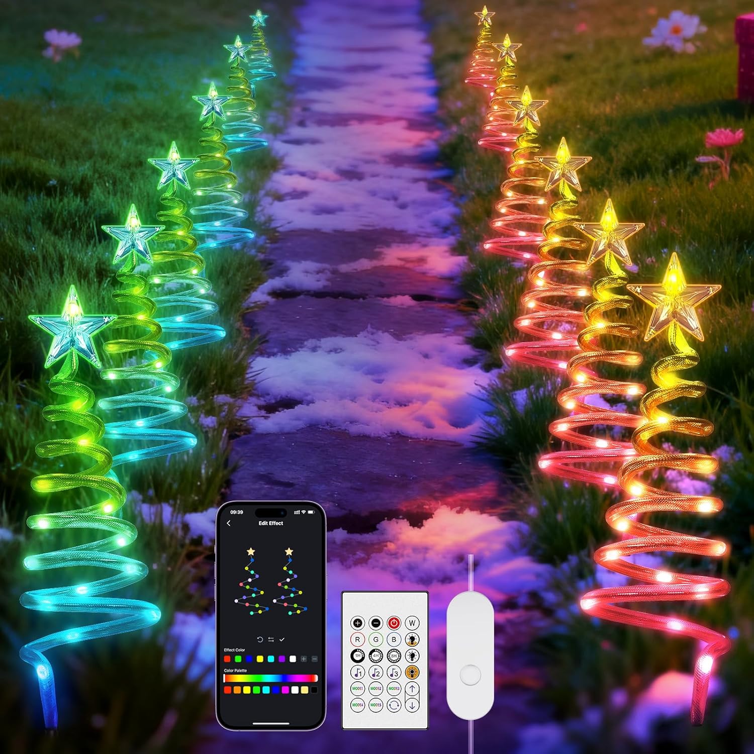 Spiral Pathway Lights