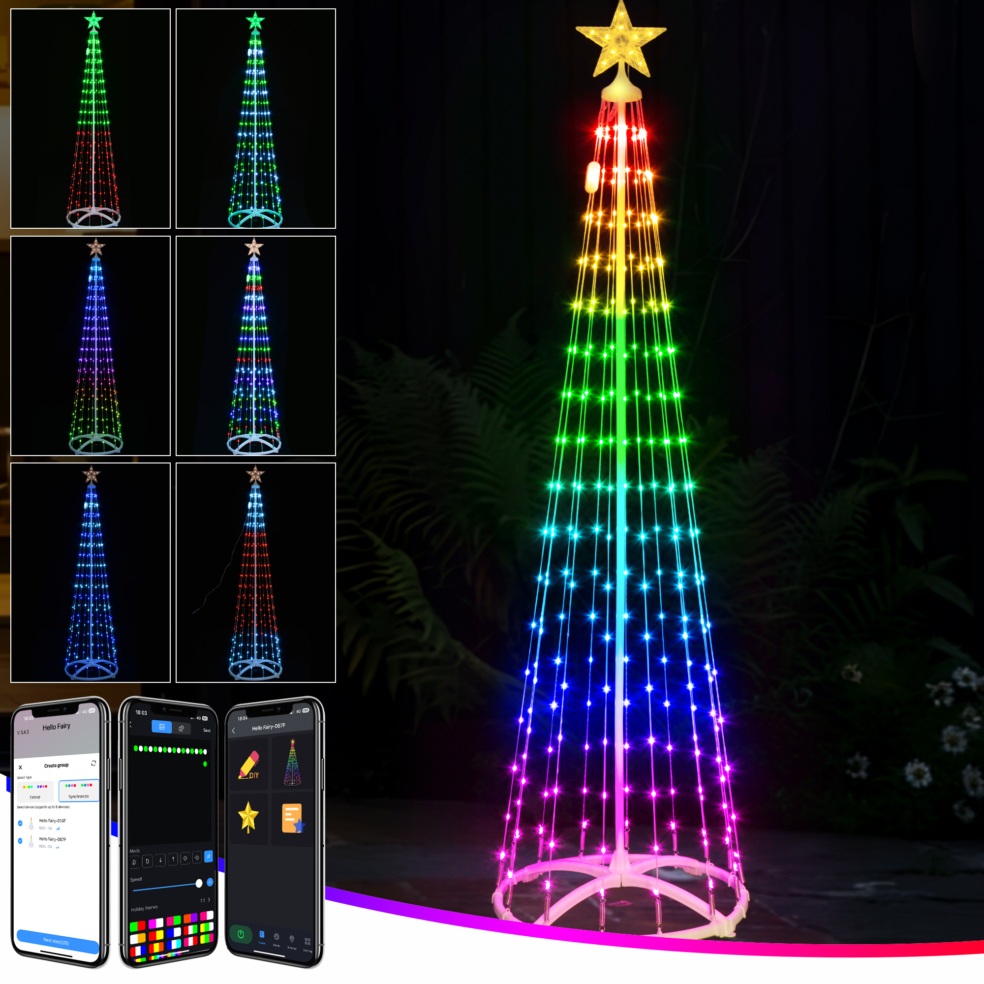Christmas Cone Tree with Leds