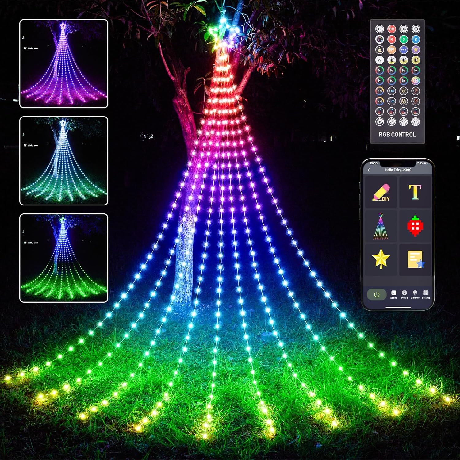 Waterfall String Lights-3D Pattern