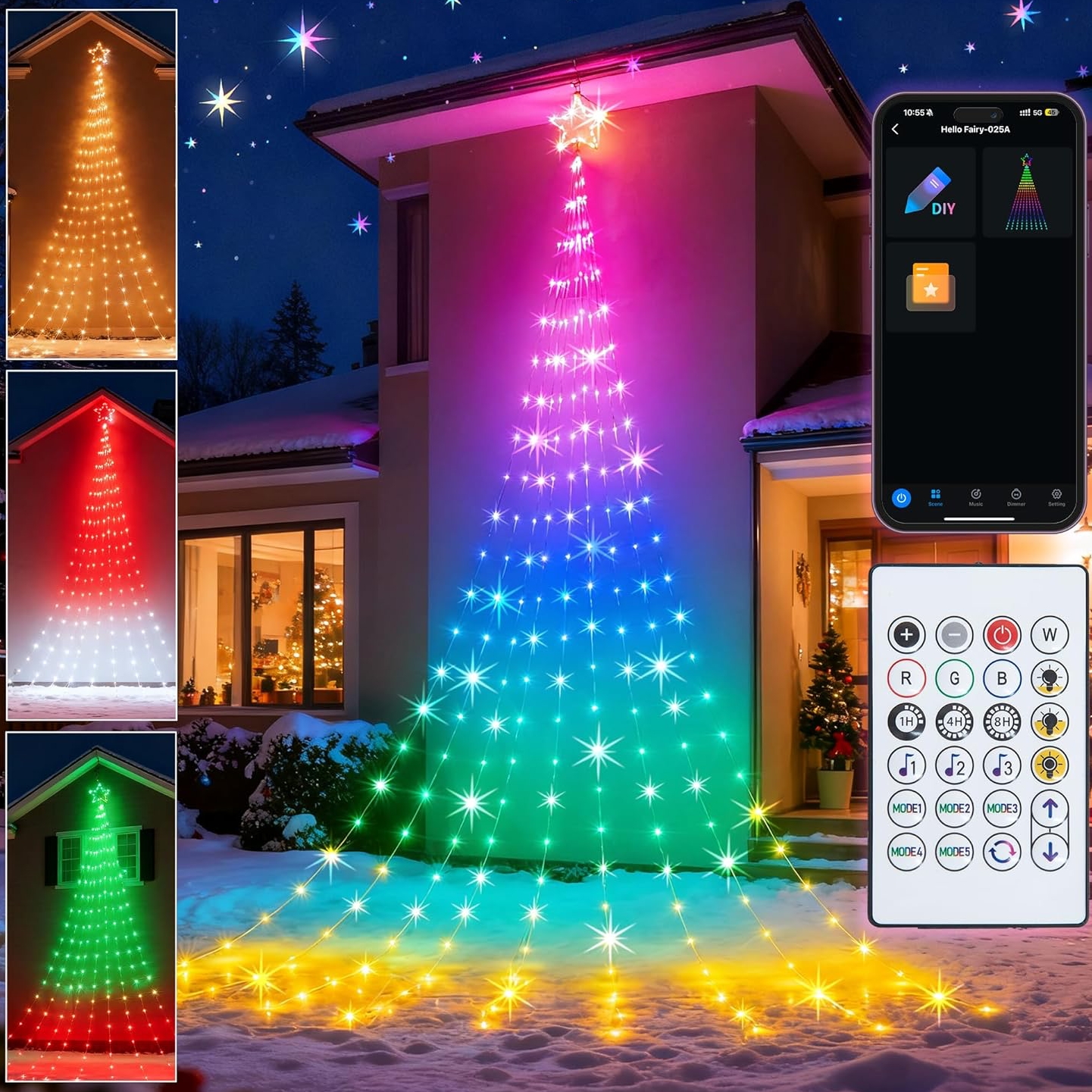 Waterfall String Lights-up and down